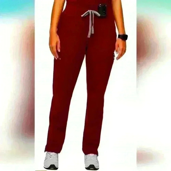 Figs Pants - FIGS Livingston Womens XXS/P Technical Collection Scrub Pants Burgundy